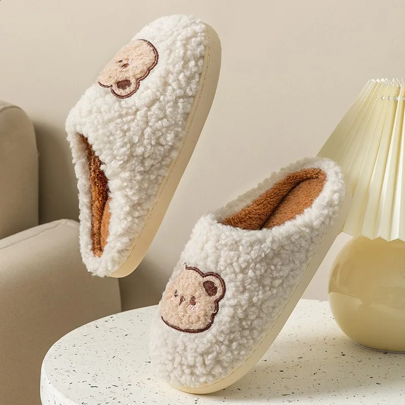 Winter Cotton Slippers for Men and Women Non-slip Warm Couples Comfortable Breathable Home 241223