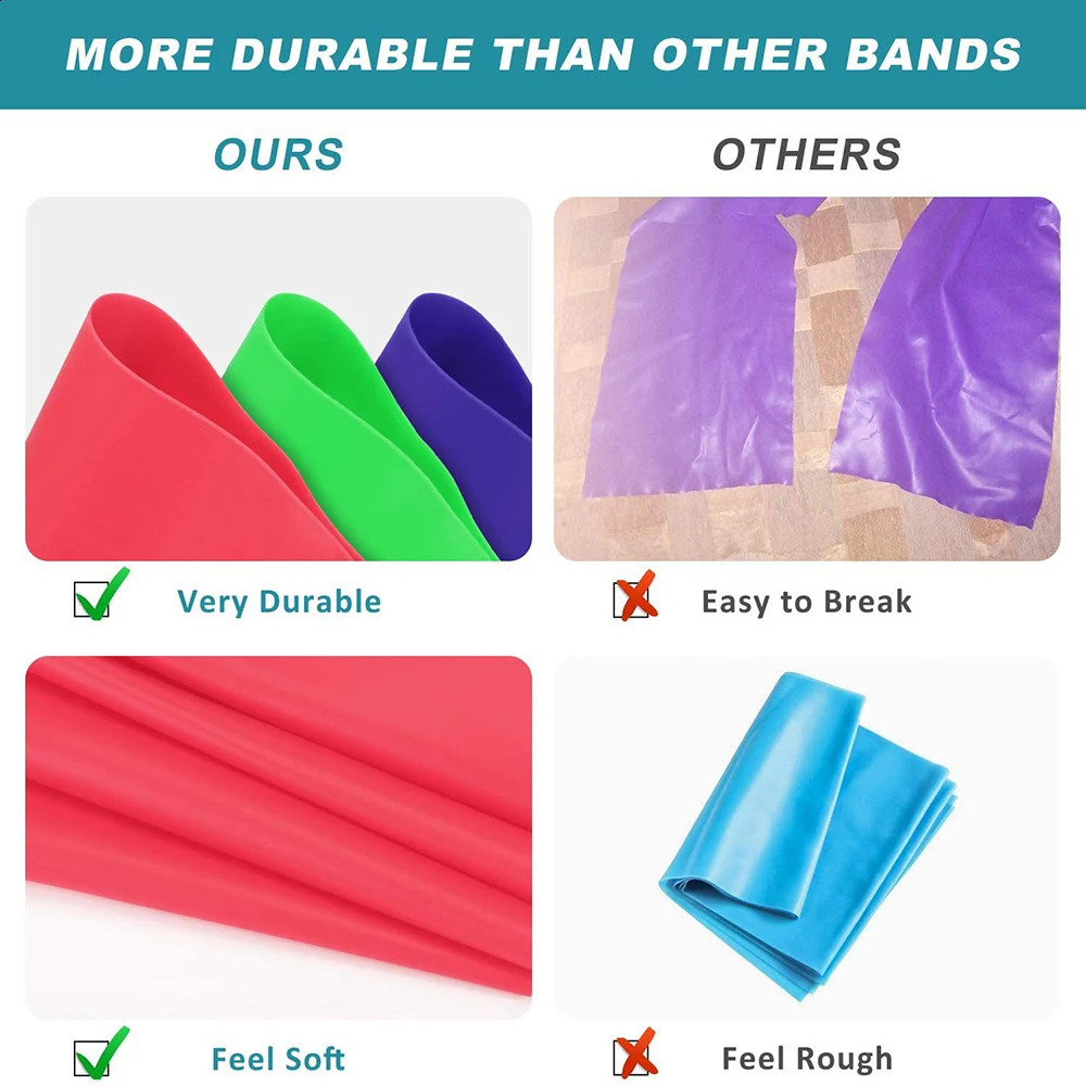 Resistance Bands Pilates Yoga Sport Training Fitness Exercise Home Gym Elastic Band Natural Rubber Latex Accessories 241216