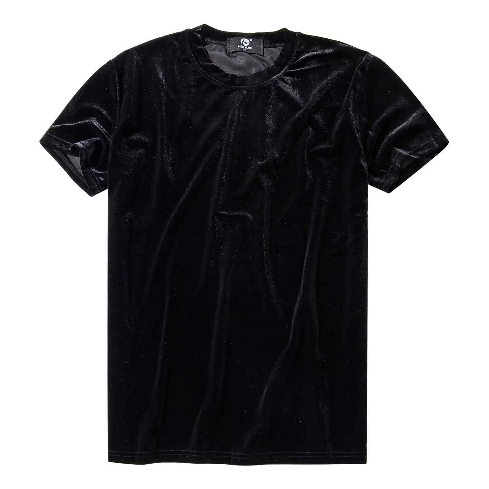 Velvet short sleeved T-shirt mens solid color slim flat T-shirt multi-color comfortable T-shirt mens T-shirt W241223