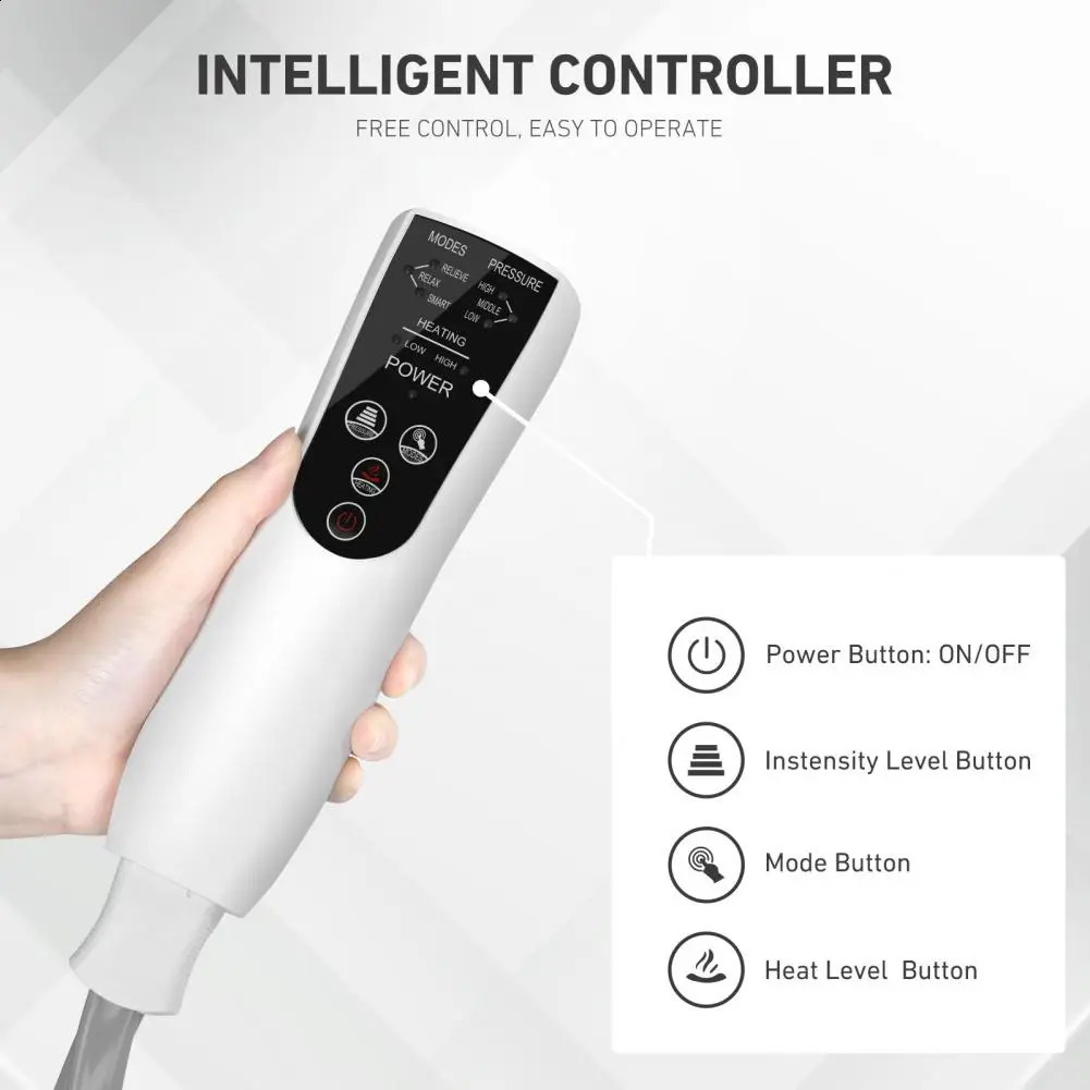 Leg Massager with Air Compression for Circulation Relaxation And Pain Relief 6 Modes 3 Vibration 3 Intensity Level Leg Compress 241224