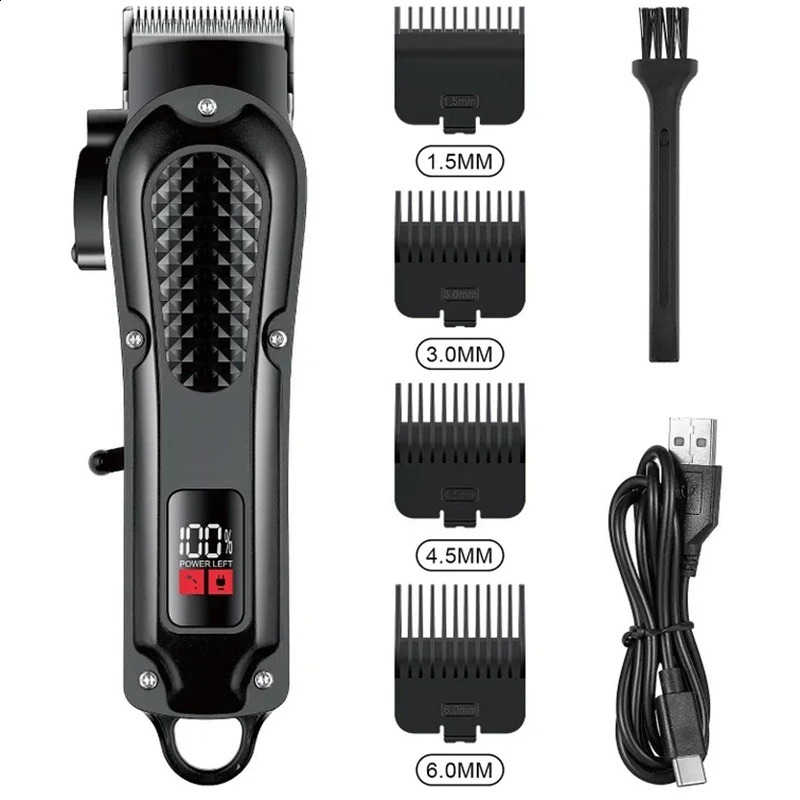 Hiena Electric Hair Clipper UBS Rechargeable Cordless Beard Trimmer Men Powerful Electric Hair Cutting Tool Mchine 241224