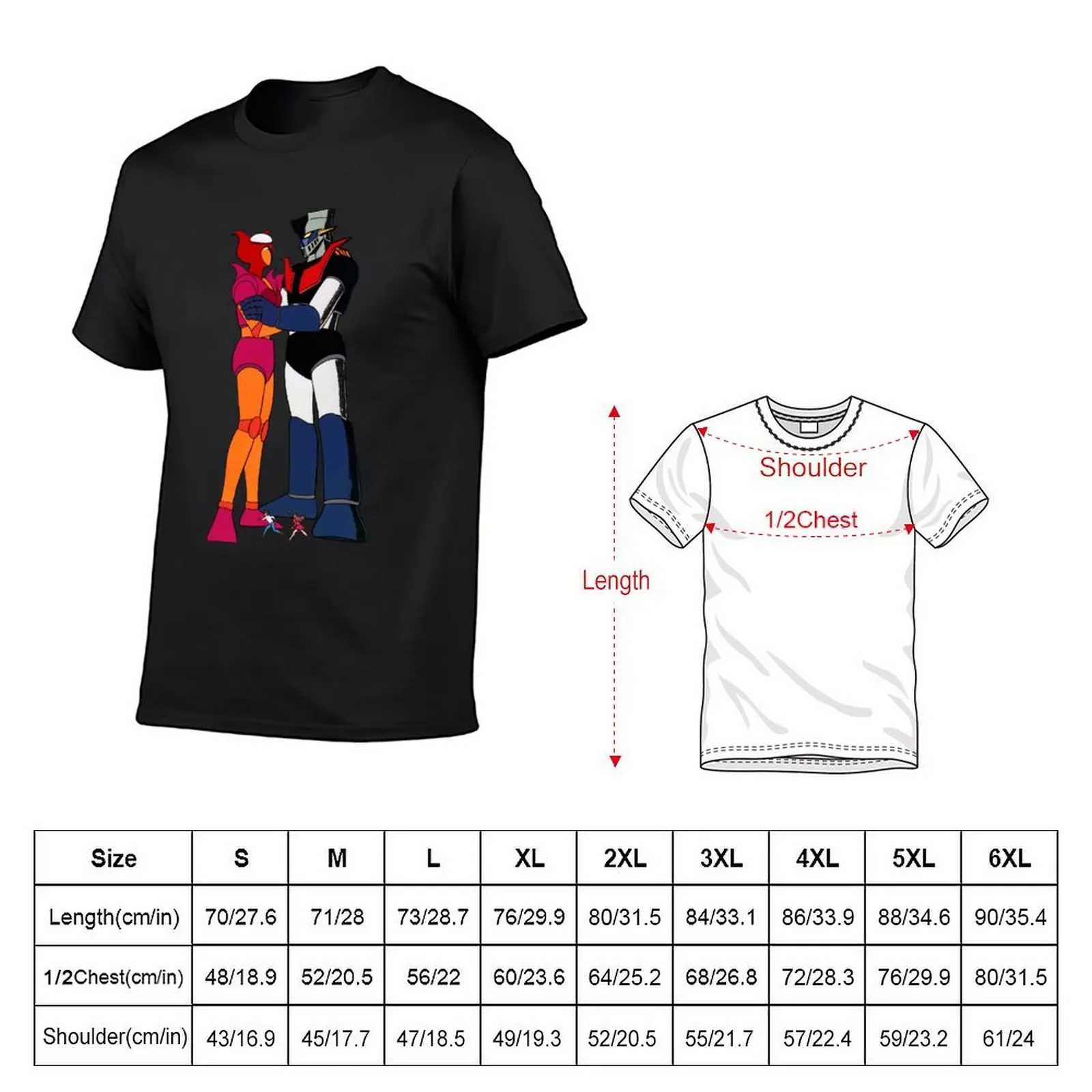Mazinger and Aphrodite like robot T-shirts for summer clothing fast drying new version pure black mens T-shirt W241223