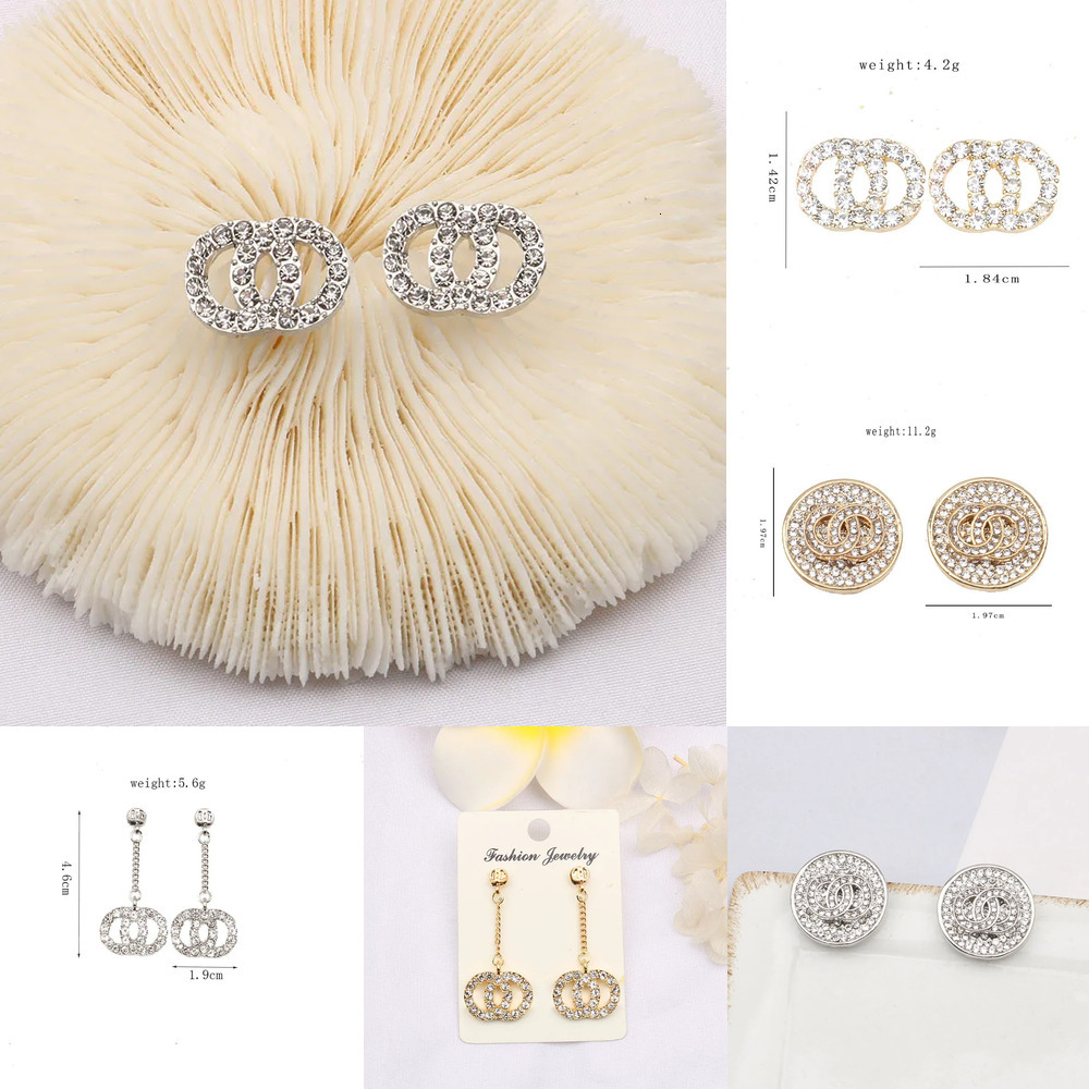 Golden Sier Stud Earrings for Women Fashion Geometric Big Annulus Earring Inlay Crystal Rhie Eardrop Wedding Jewelry