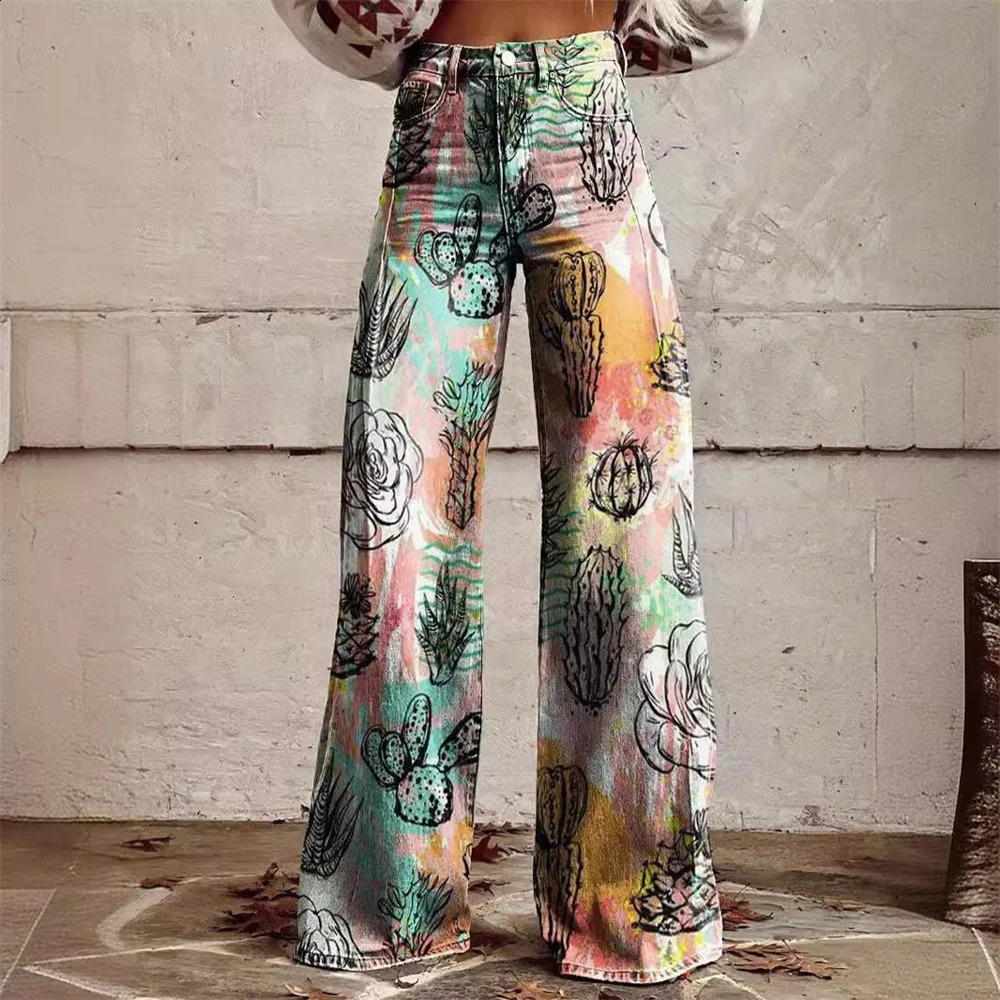 2025 Womens Jeans Y2k Style Female Wide Leg Denim Trousers High Waist Hip Hop Straight Harajuku Fashion Pants Streetwear 241224