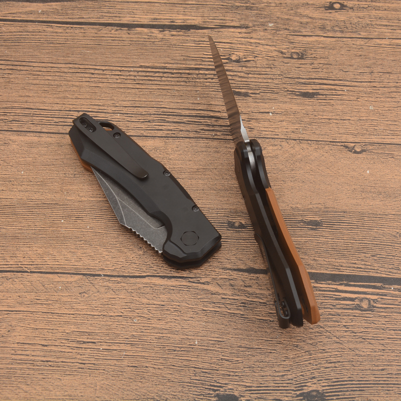 KS7851 Survival Tactical Knife CPM154 Stone Wash Drop Point Blade G10 with Aviation Aluminum Handle Outdoor Camping Hiking EDC Pocket Folder Knives