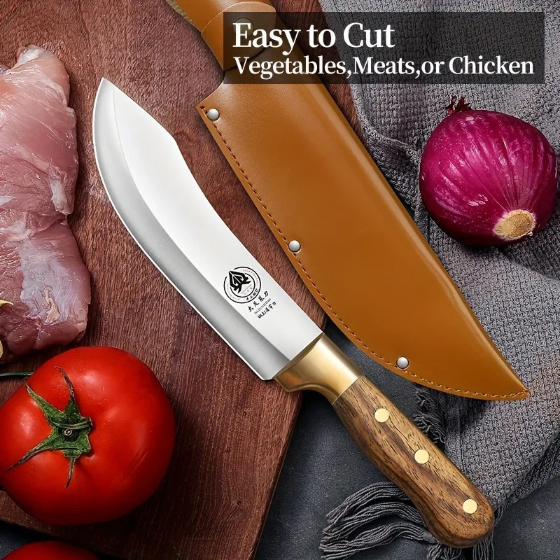 Chefs knife 7 inches used for Bonings kitchen knife fixed blade knife with sheath kitchen knife for use in the kitchen 241224