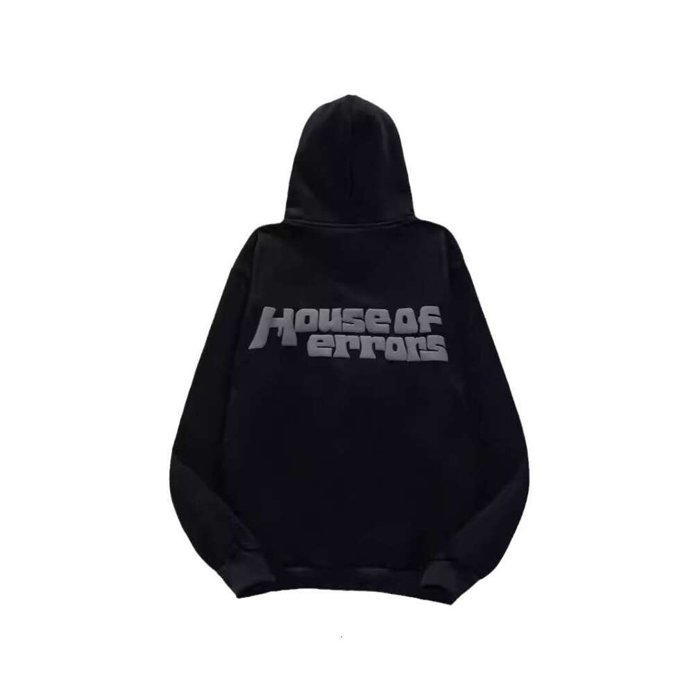 House errors, Eye of Truth, Foam print, couple's fashion trend, autumn and winter plus fleece hoodie