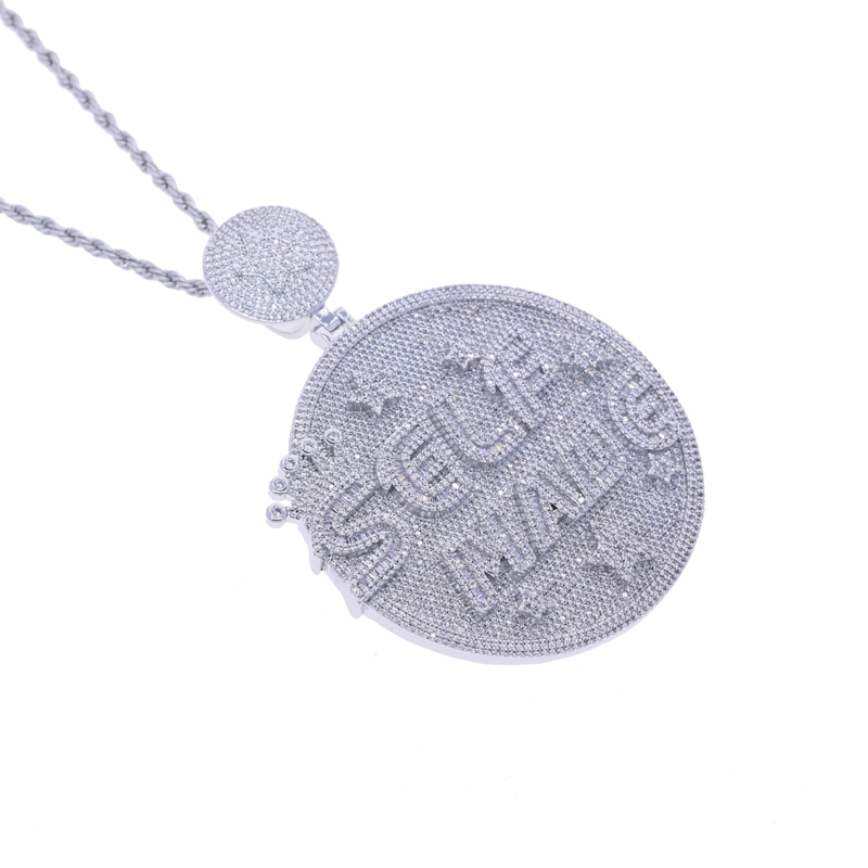 2025 New fashion Self Made Letter Iced Out Pendant for Men Bling Cubic Zirconia Cz Charm Gold Plated Hip Hop men Jewelry