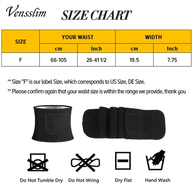 Vensslim Women Waist Trainer Belt with Pocket free adjustable Belly Trimmer Sauna Sweat Body Shaper Workout Girdle Shapewear 241224