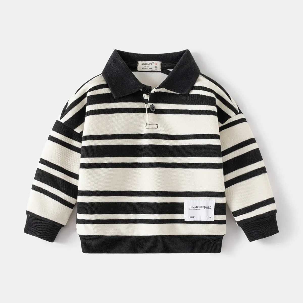 Boys polo shirt striped autumn spring clothing childrens casual sunshine 34 5 6 7 8 9 years old childrens fashionable cotton top Christmas clothing W2