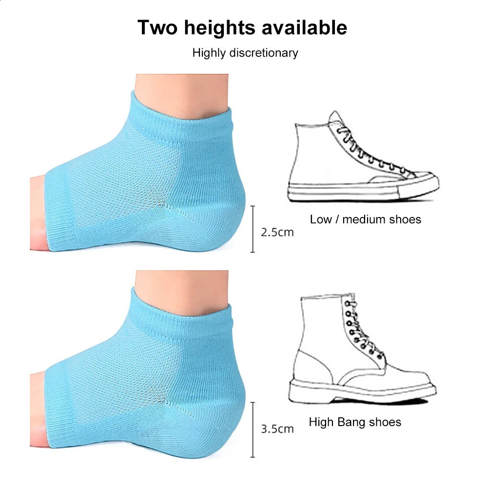 Thickened Height Max Socks Sports 2.5/3.5cm Half Invisible Height Increase Insole Anti-slip Invisible Heel Lift Shoe Accessories 241224
