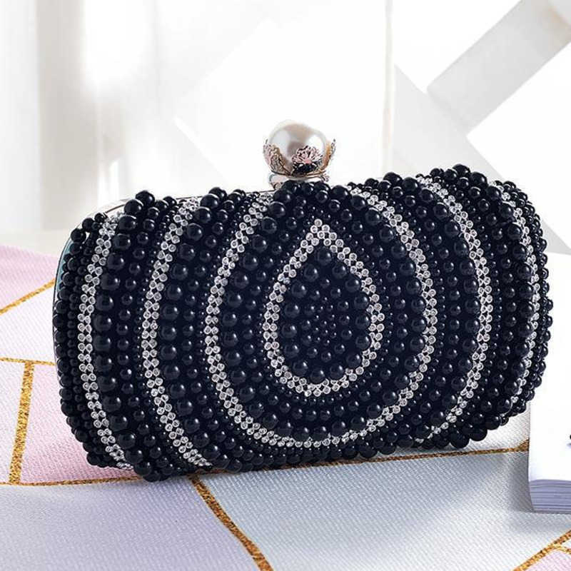 New Pearl Rhinestone Bag Clutch Bag Water Drop Embroidered Banquet Cheongsam Womens Bag Sweet Hand Messenger Bag 240920