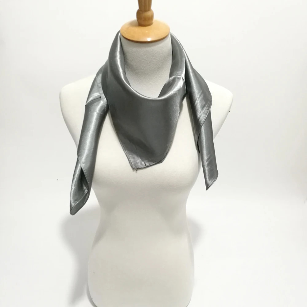 90cm Square Scarf Women Spring Stain Touch Wrap Shawl Female White Black Color Hijab Scarves Fashion 241223