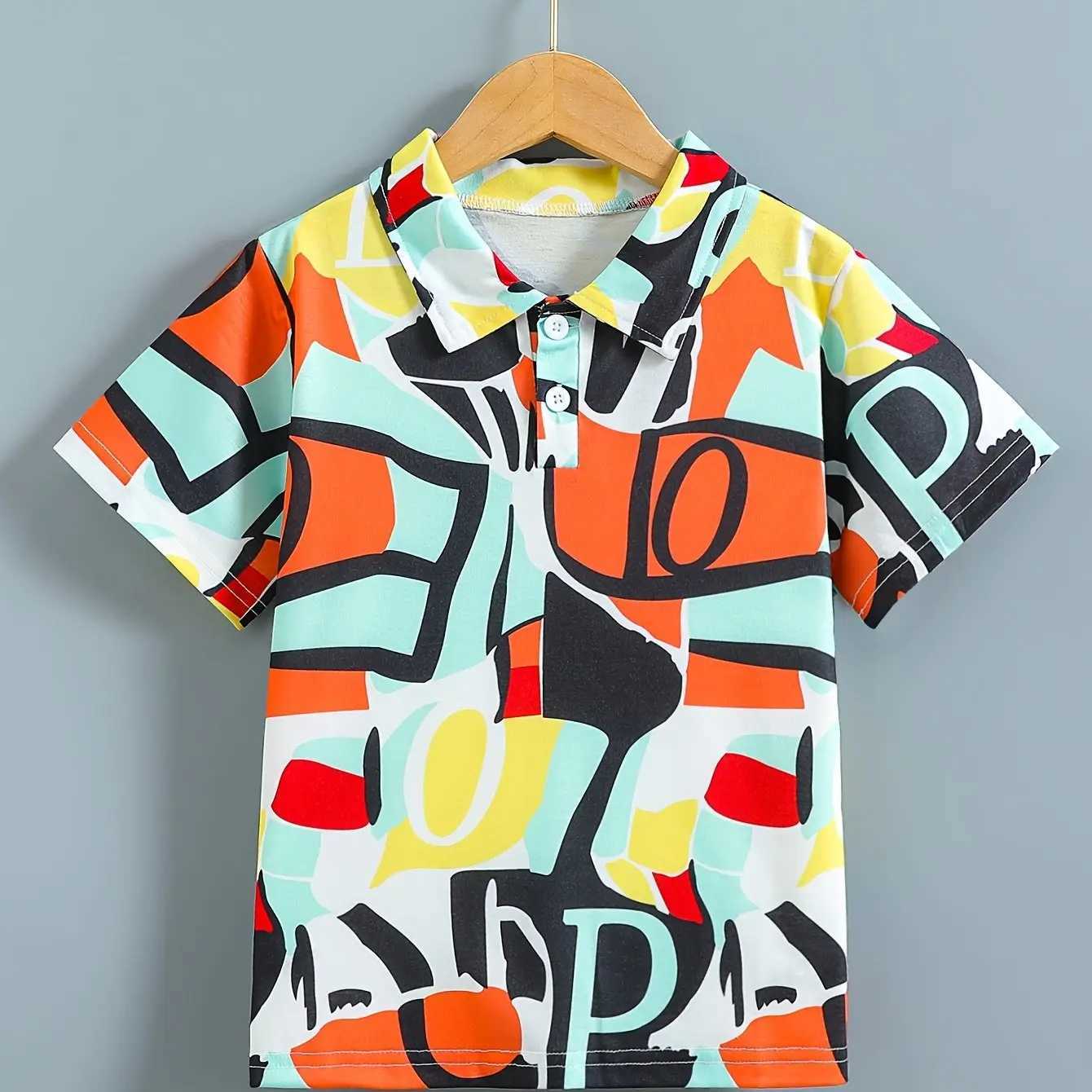 Childrens Polo Fashion 3D Printing Leisure Holiday Sled Boys Shirt Top Summer and Spring Outdoor Boys Polo Shirt Clothing W241223