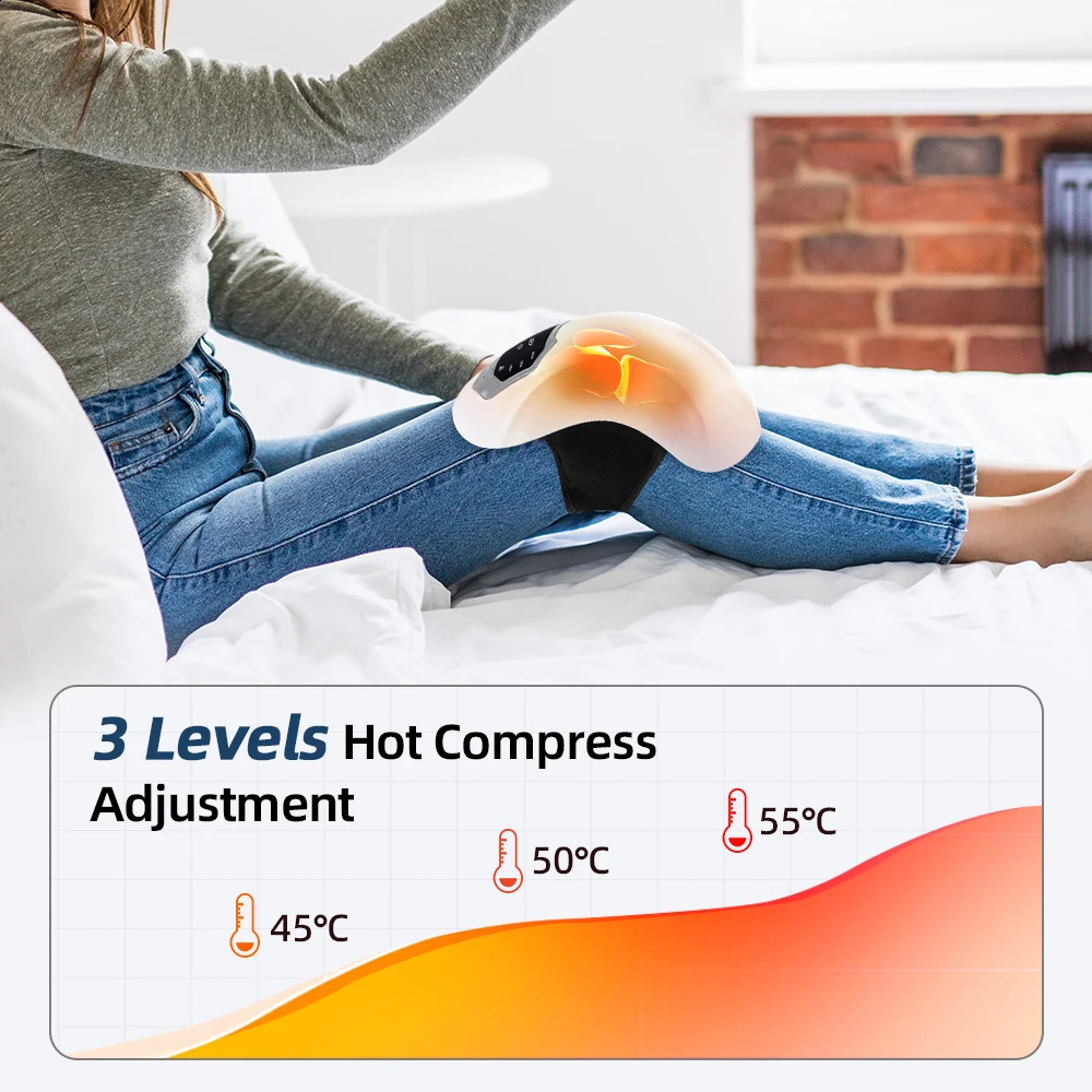 Wireless Knee Massager Electric Heating Kneepad Red Light Vibration Massage Compress Airbag Wrap Leg Relaxation 241224