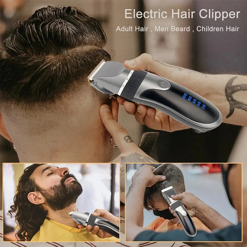 Hair Clipper Electric Barber Hair Trimmers For Men Adults Kids Cordless Rechargeable Hair Cutter Machine Professional 241224