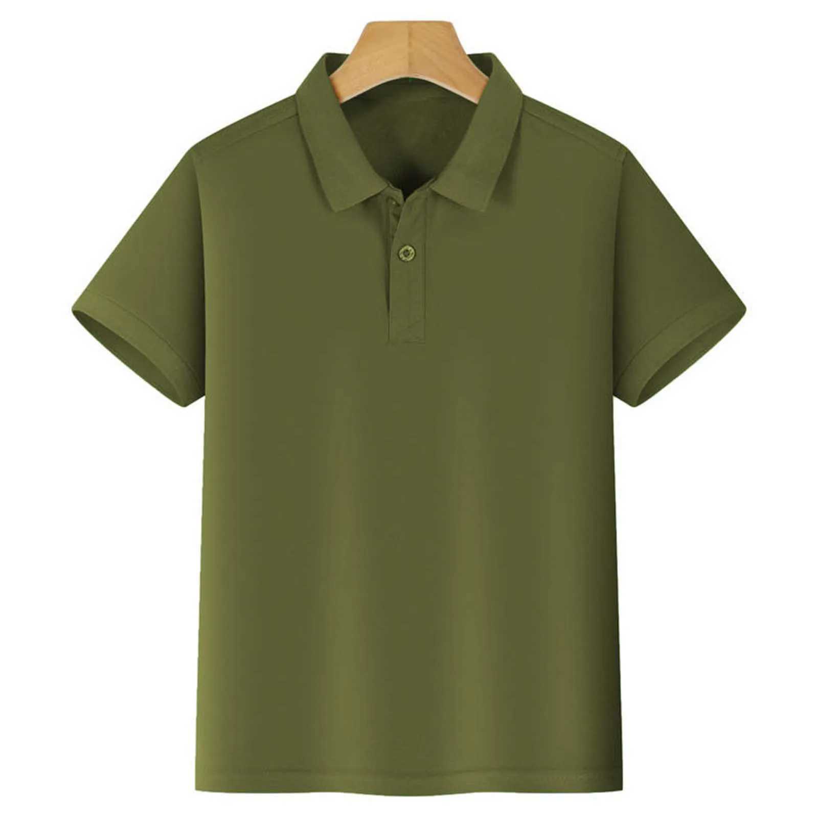 Boys casual classic design slightly elastic cotton polo indoor and outdoor childrens clothing for spring and summer W241223