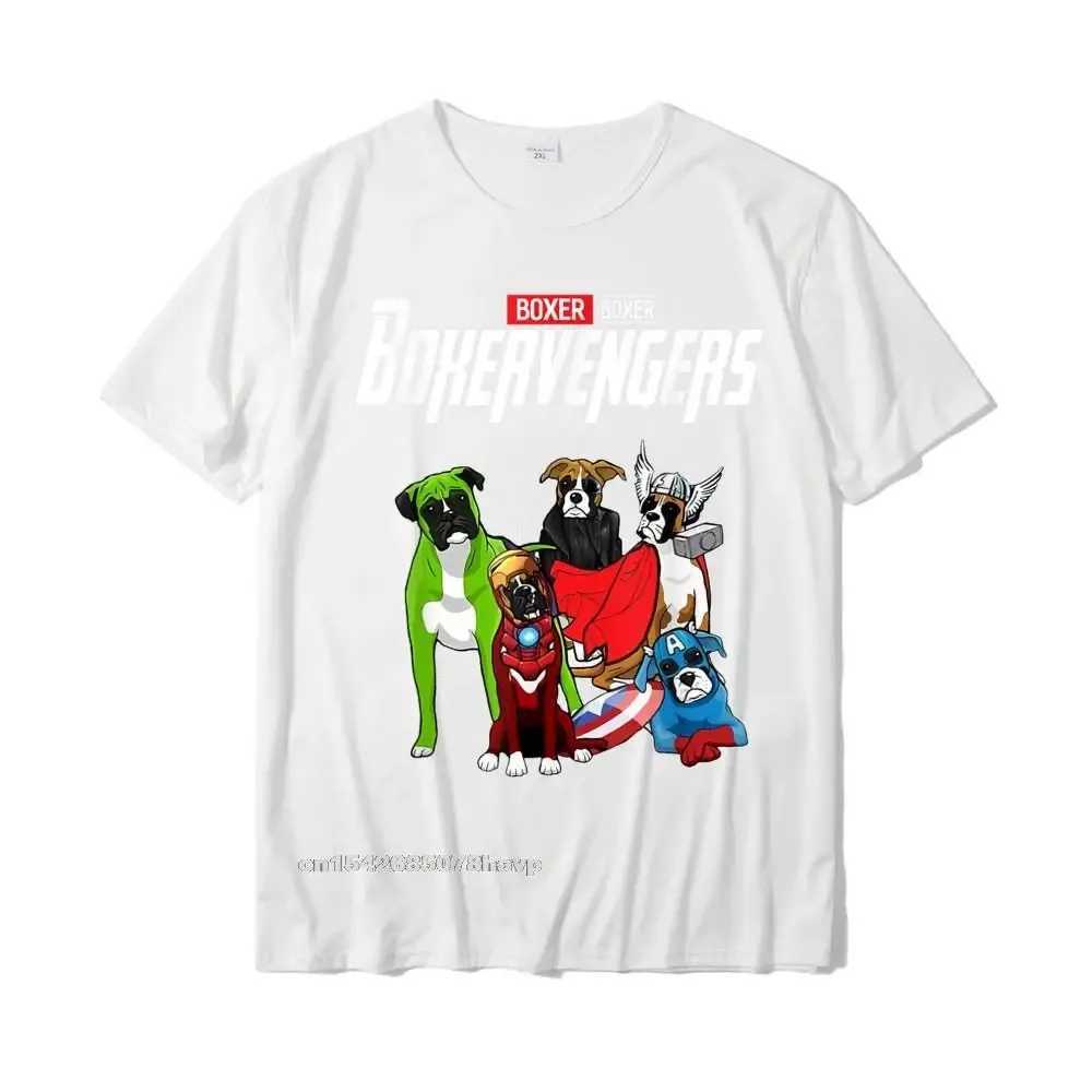 Boxervengers T-shirt Fun Dog Boxer Shirt Gift T-shirt Cotton Mens Top Simple Style T-shirt Coupon Personalization W241223