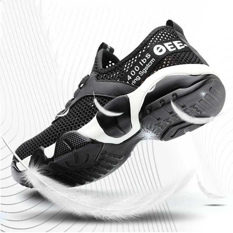 steel toe work safety shoes lightweight breathable reflective casual sports shoes anti perforation womens protective boots 241223