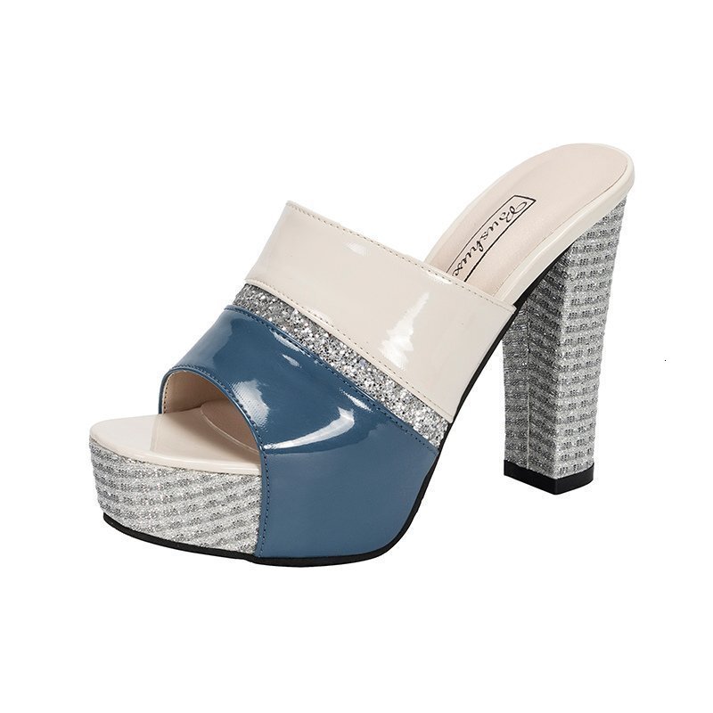 Ddmywed New Style, Soled Sandals, High Thick Heels, Waterproof Table Slippers, Summer Fishing Mouth Women's Shoes For Outdoor Wear Chinese Brand 