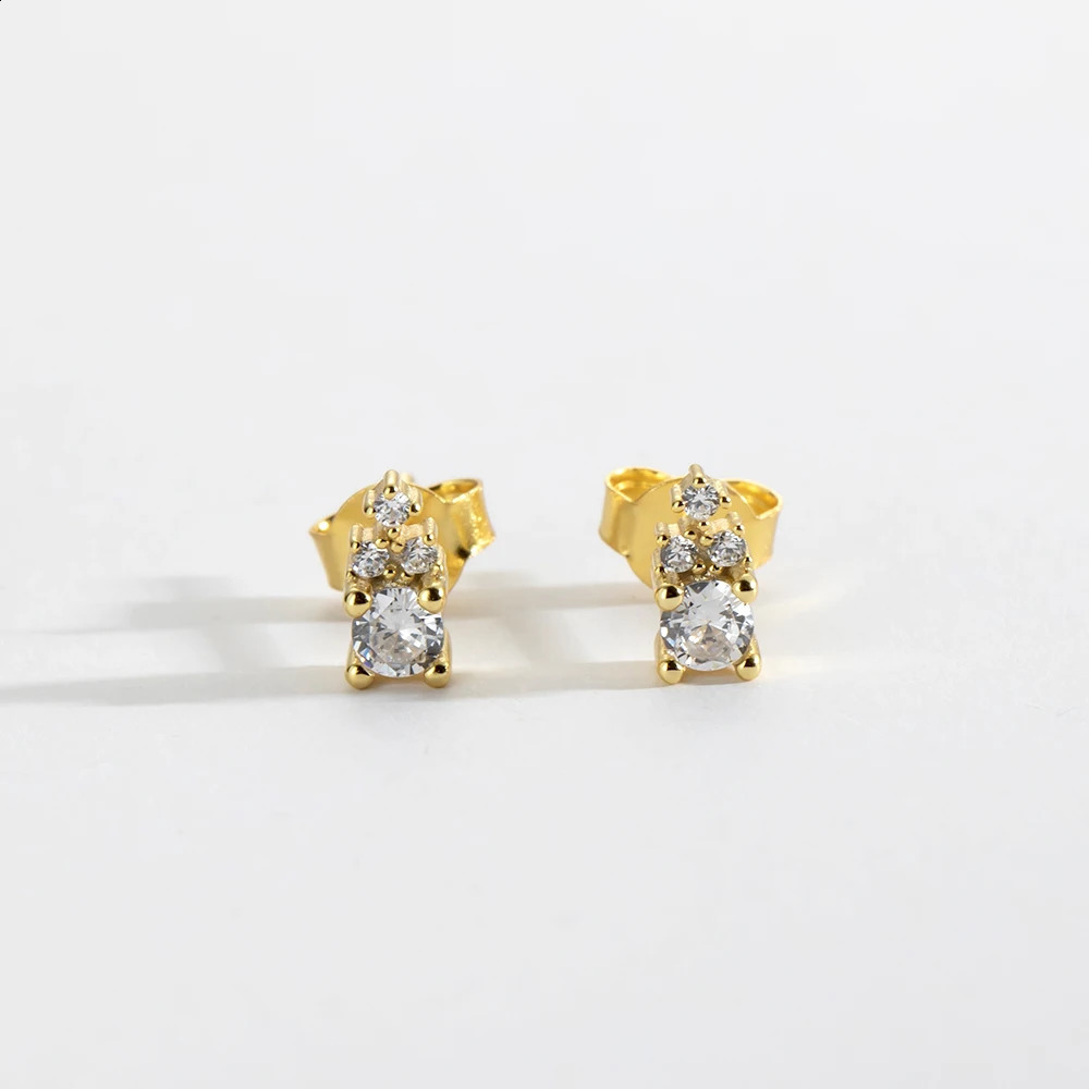 DPLAOPA 925 Sterling Silver 12 Styles Tiny Classic Clear Stud Earring Piercing Women Fine Jewelry Clips Winter 241224