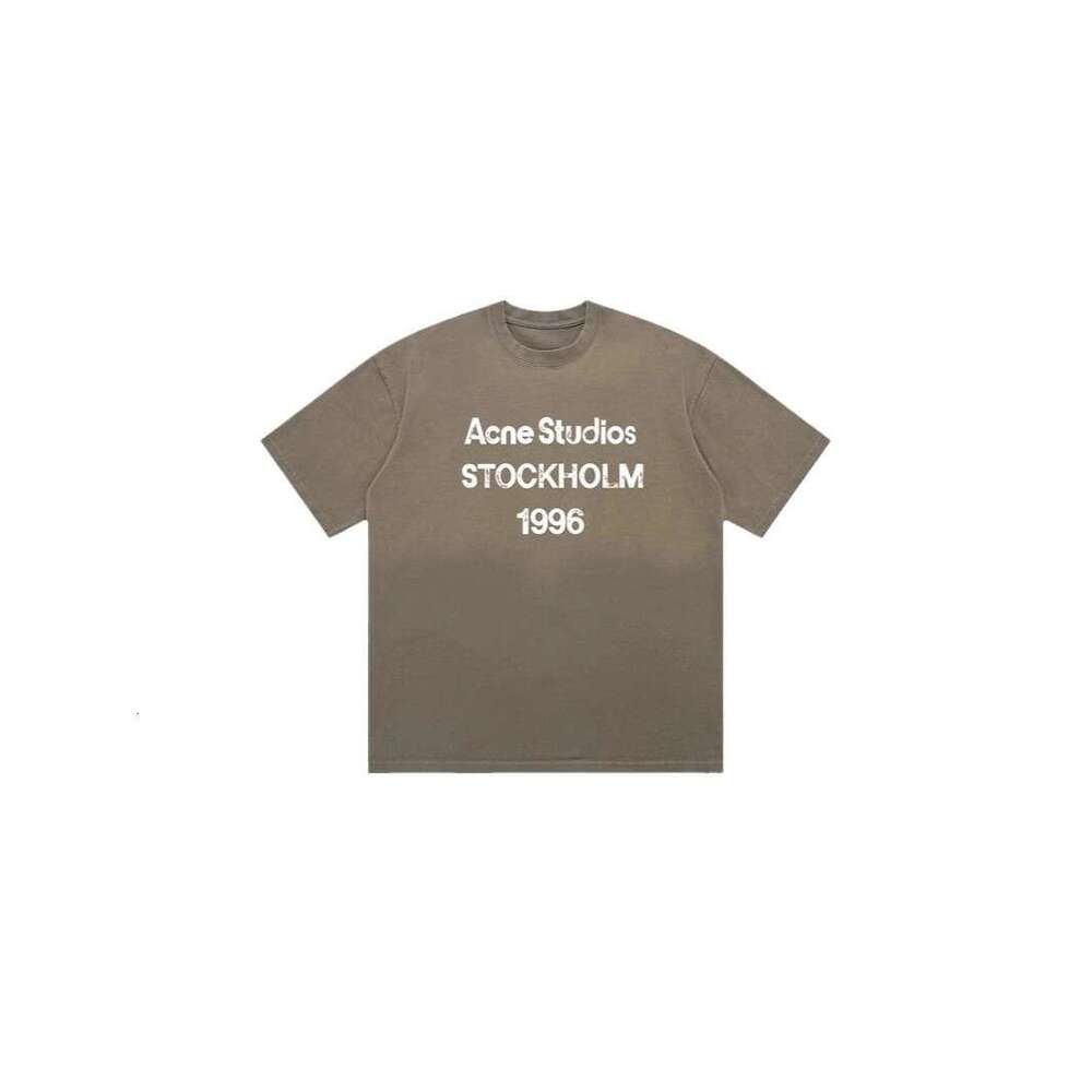 AC Faded Tee American fashion brand vintage letter printed loose short sleeved T-shirt