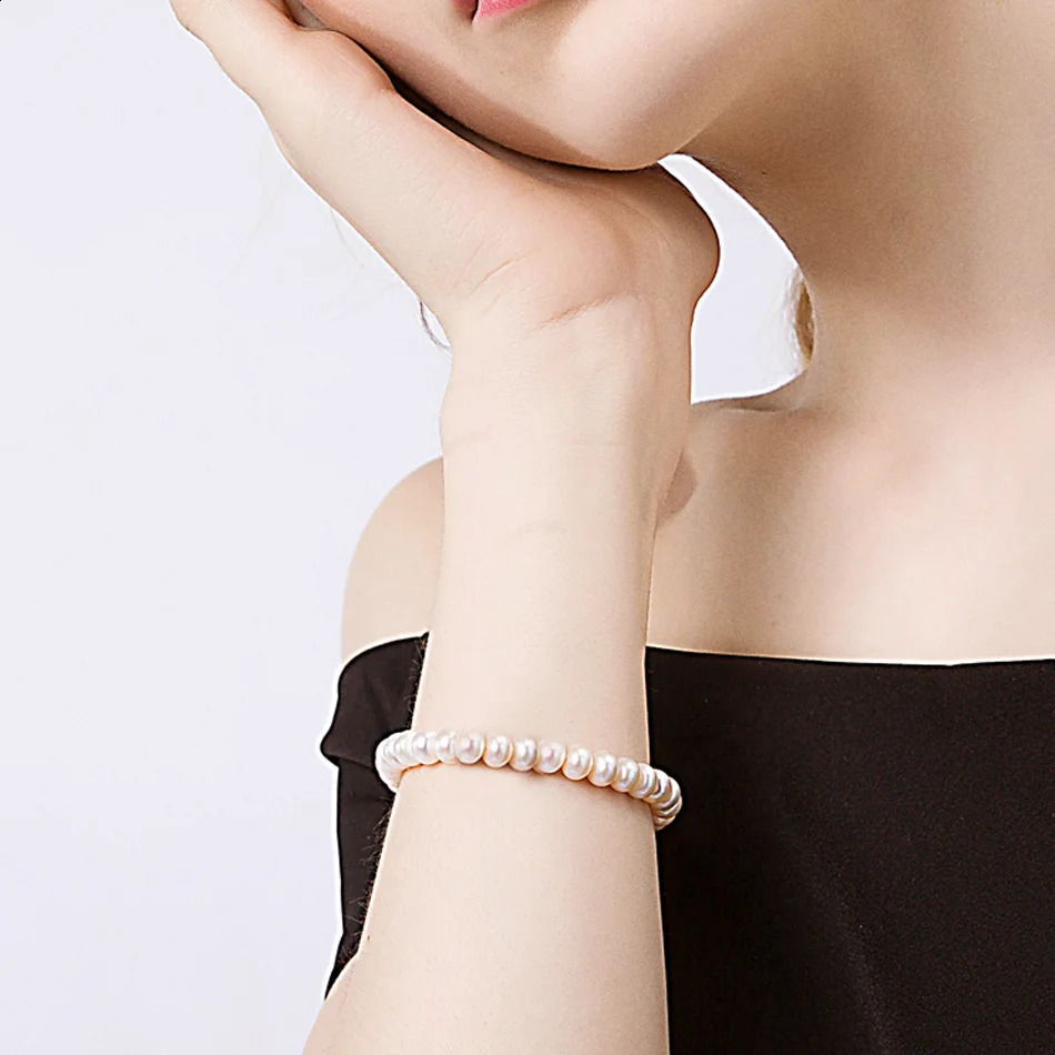 High Quality Natural Freshwater Pearl Bracelets gift For Women Amazing Price 8-9mm Pearl Jewelry Silver 925 Bracelet jewellery 241224