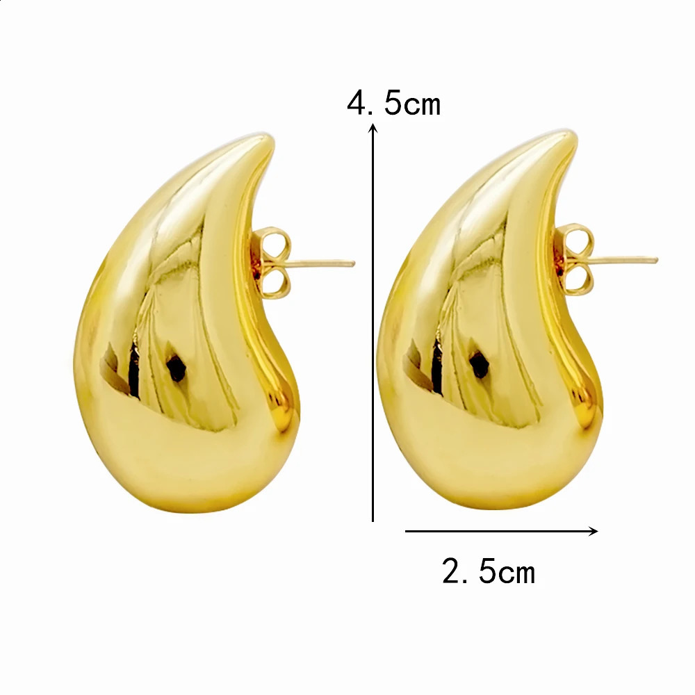 Golden large-sized water droplet hollow earrings for womens fashion earrings 241224