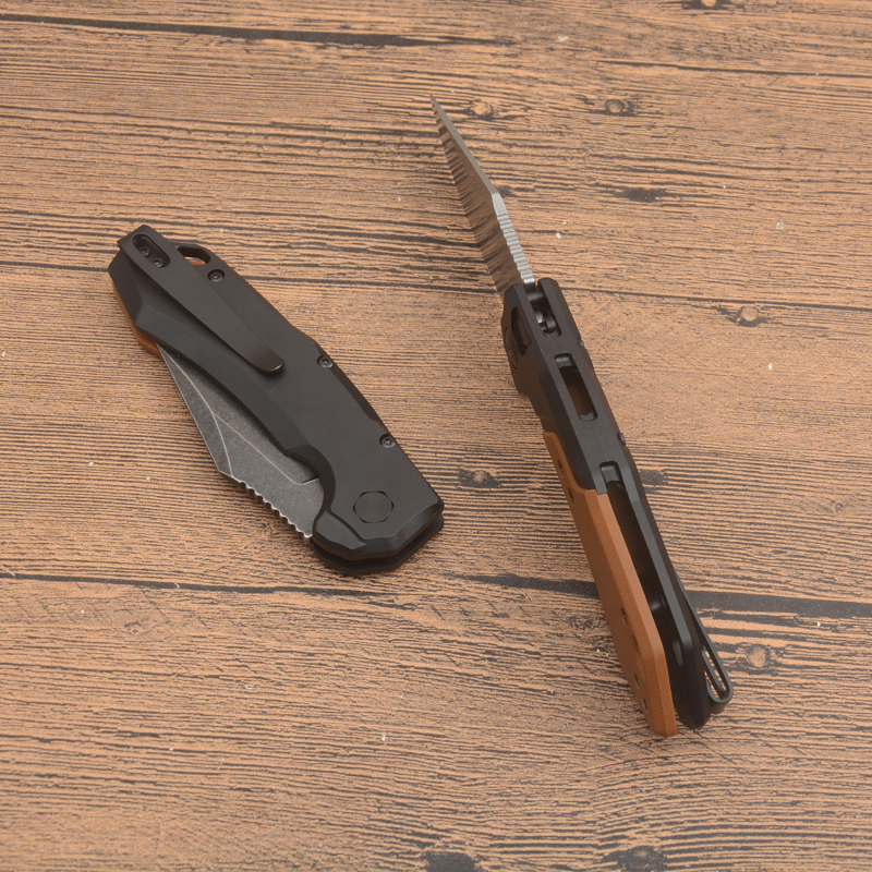 KS7851 Survival Tactical Knife CPM154 Stone Wash Drop Point Blade G10 with Aviation Aluminum Handle Outdoor Camping Hiking EDC Pocket Folder Knives
