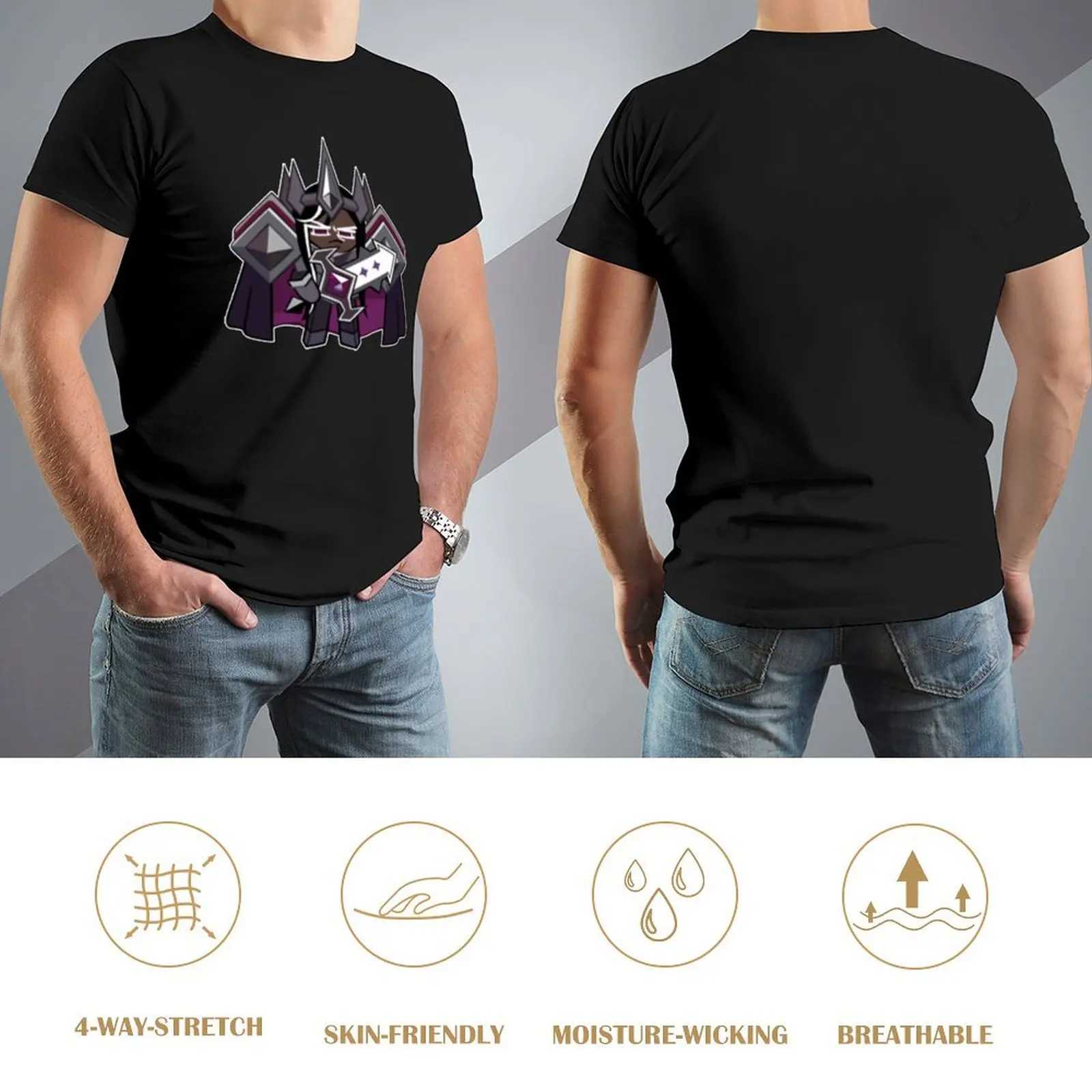 Black cocoa cookies! Cookie Run Kingdom Retro T-shirt Sublime Mens Solid Color Fun Mens Wear W241223