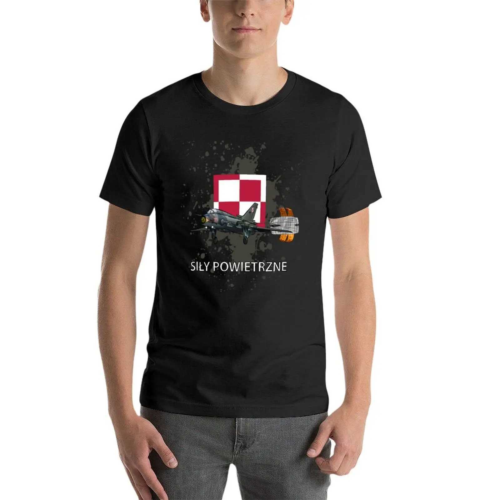 Polish Air Force Sily Powiertzne Su-22 Sukhoi Fitter T-shirt Heavyweight Pure Black Summer Top Mens T-shirt Casual Style W241223