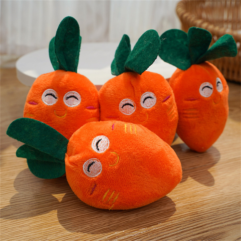Soft Cute Carrot Chew Squeaker Sound Pet Puppy Supplies Plush Dog and Cat Toys with Squeaks Free shipping