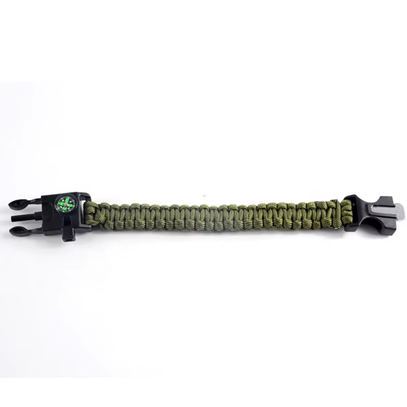 fire starter paracord bracelet with compass whistle for outdoor survival