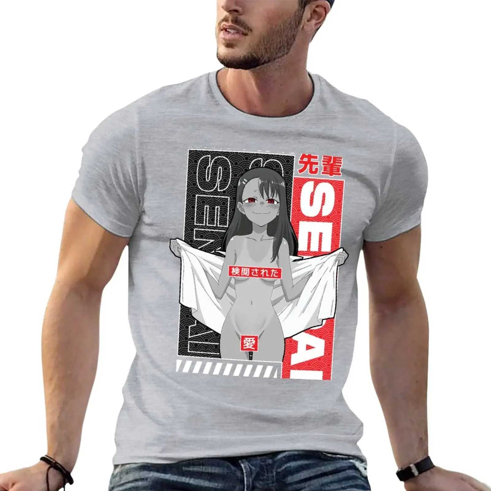 New fashion heavyweight hot selling Nagasaki smile T-shirt solid color T-shirt oversized anime plus size top mens exercise shirt W241223