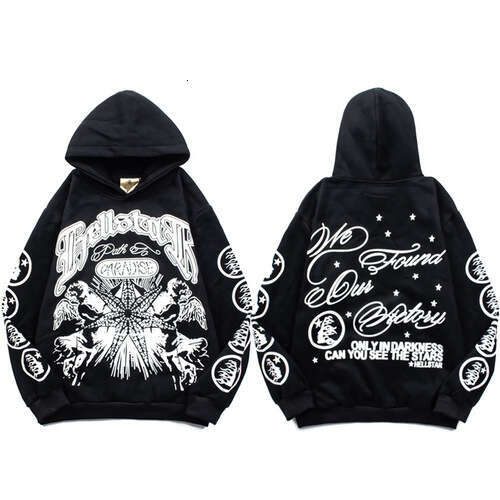 High Street Flames Instagram Celebrity Same Style Large Print Men's and Women's Loose Hooded Sweatshirt Jacket