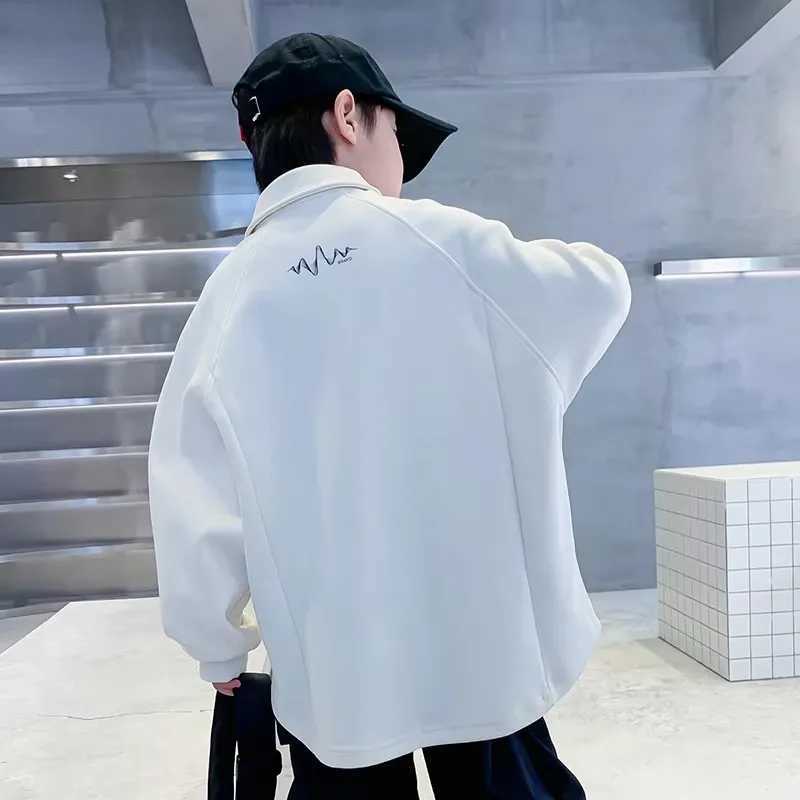 Spring and Autumn Childrens Long sleeved Boys Polo Shirt Cotton Polo Neck T-shirt Youth T-shirt 5 6 7 9 8 10 11 13 14 Years Old W241223