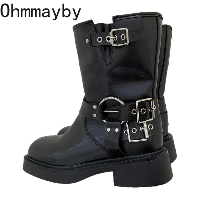 Winter platform denim boots womens shoes fashionable and smooth heel Bota womens retro modern boots 241223