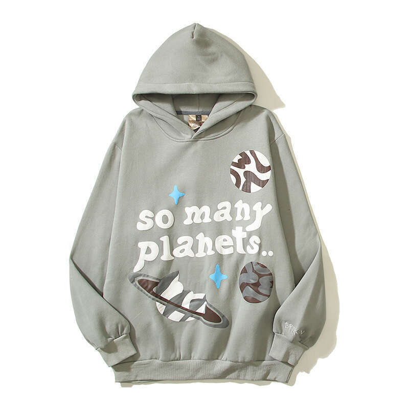 Trendy Graffiti Print Foam Letter High Street Leisure Sweatshirt Couple Hoodie Coat