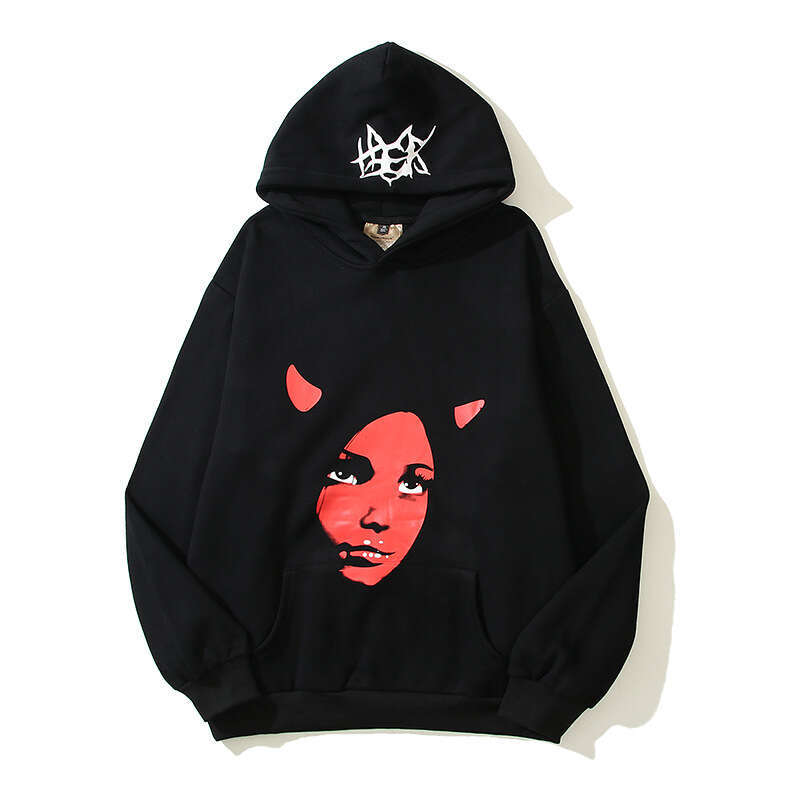 Sicko Red Witch Avatar Basic Black Hip Hop Loose Men's and Women's Long Sleeve Hoodie Trendy