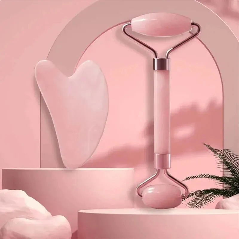 and neck massager resin roller beauty scraping doublesided massage stick unlocking relaxing non rose crystal jade 241213