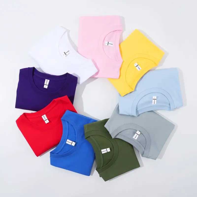 US size mens 100% pure cotton T-shirt high-quality custom printed mens plain dyed breathable T-shirt W241223