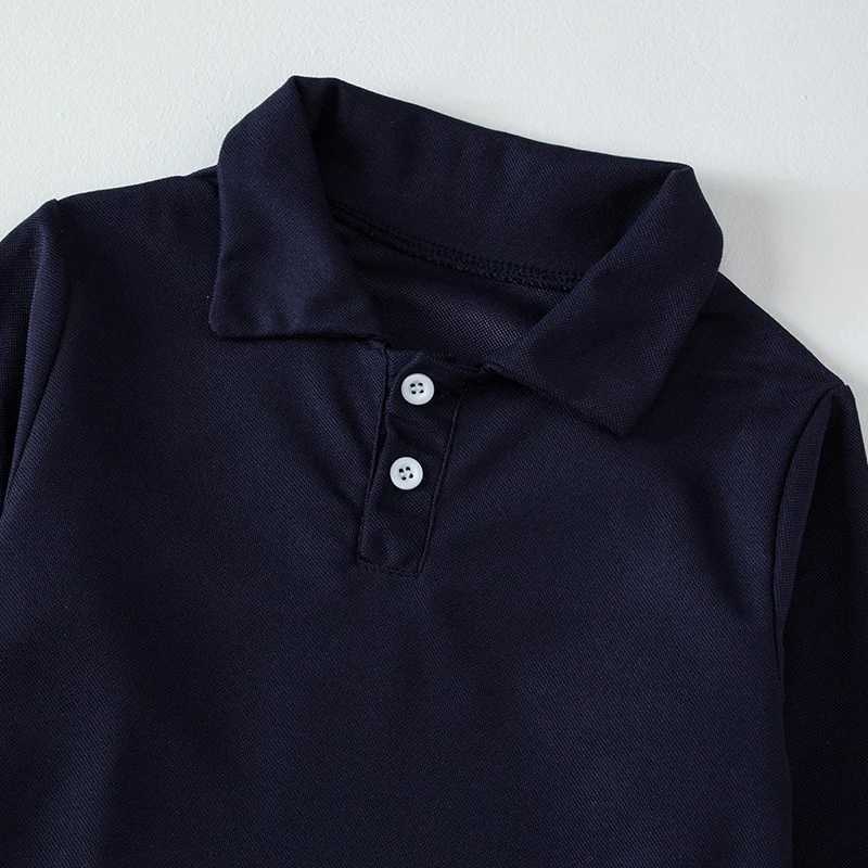2025 New 3-Piece Childrens Solid Color Simple Fashion Polo Shirt Boys Casual Clown Long Sleeve Shirt Brothers Parents Children W241223
