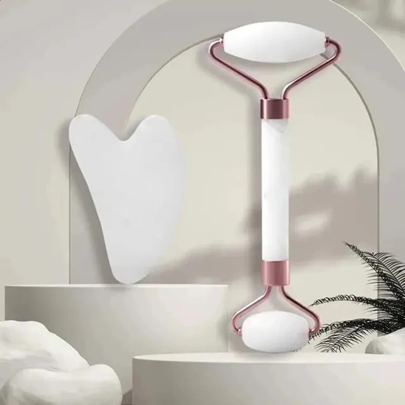 and neck massager resin roller beauty scraping doublesided massage stick unlocking relaxing non rose crystal jade 241213