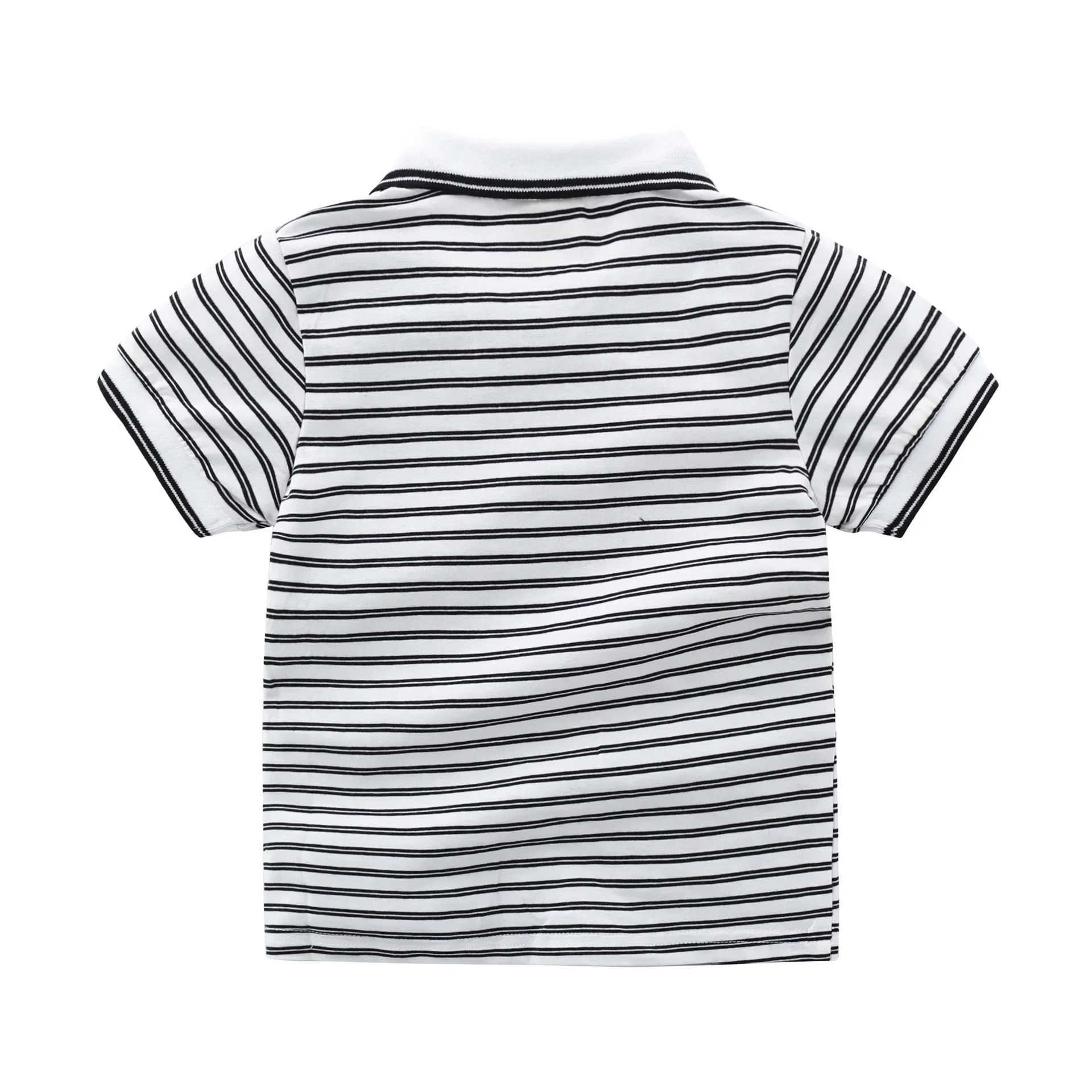 Boys polo shirt short sleeved summer striped childrens top wearing childrens T-shirt soft boys shirt clothing W241223