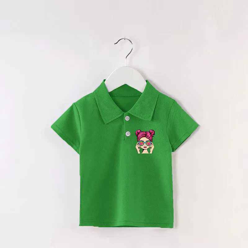 Childrens polo shirts boys and girls short sleeved new loose casual T-shirts girls summer new tops short sleeved casual clothes W241223