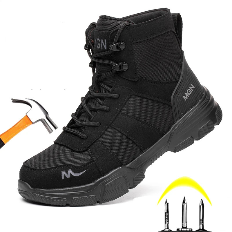 Winter protective work shoes mens safety shoes comfortable and shatterproof Stab shoes sports shoes steel toed mens work boots 241223
