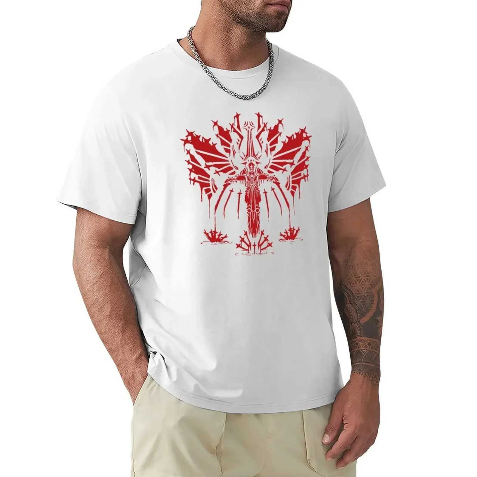 Retro clothing shirts white shirts mens Ultrakill Gabriel T-shirts Cotton anime clothing mens clothing hot selling W241223