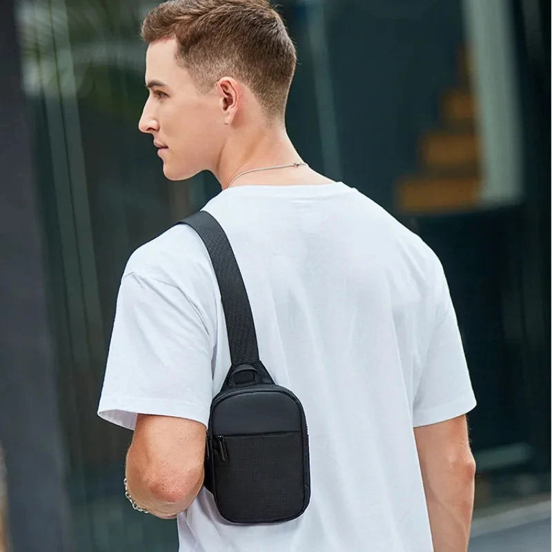 Japanese Mens Chest Bag Fashion Small Canvas Shoulder Crossbody Bags for Man Mini Cloth Sling Sport Cross Phone Male Handbag 241224