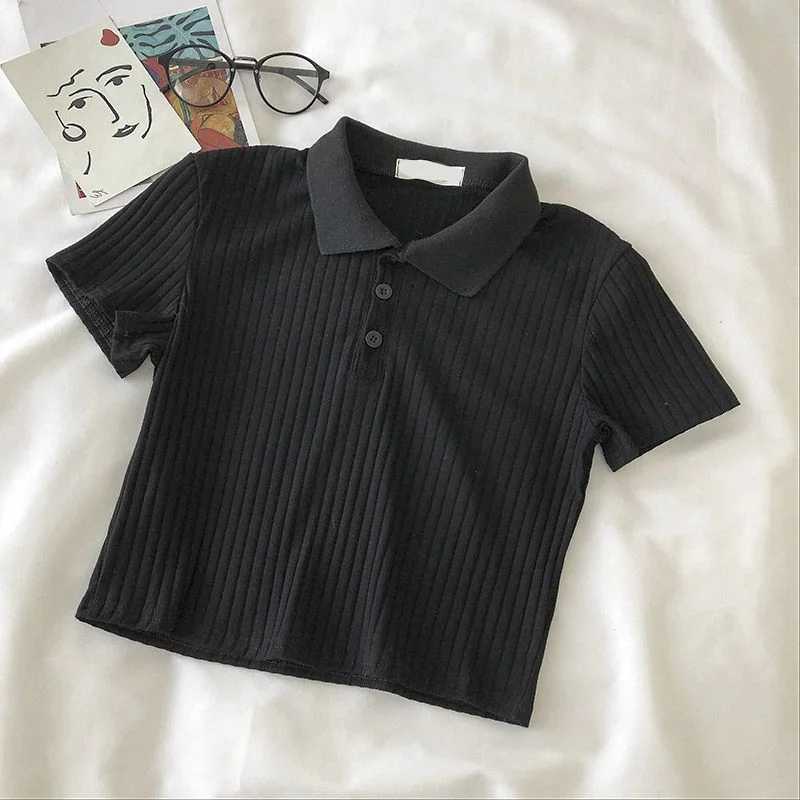 Summer childrens solid color polo shirt cool and fashionable sports T-shirt girls lapel casual and comfortable half sleeve 4-13y W241223