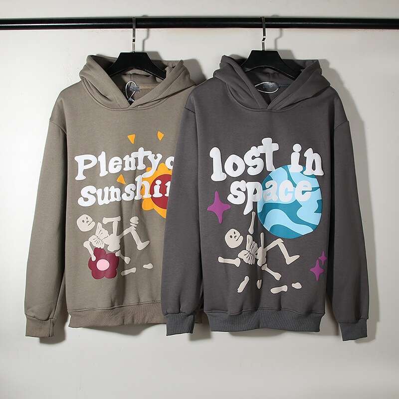 Trendy Graffiti Print Foam Letter High Street Leisure Sweatshirt Couple Hoodie Coat